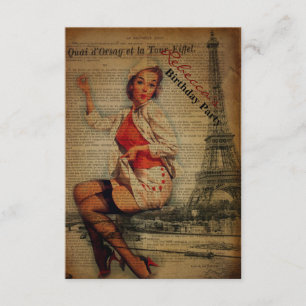 Invitación fiesta de cumpleaños giratoria paris eiffel tower