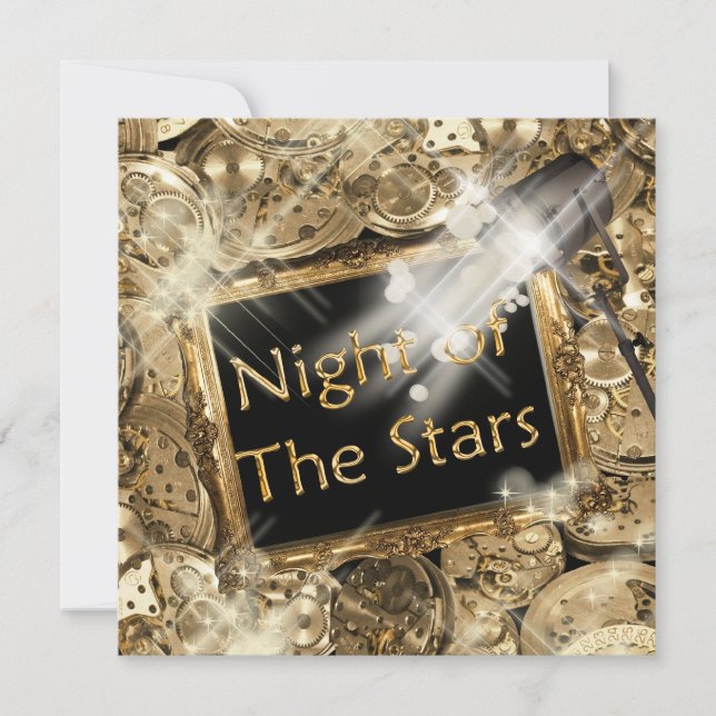 Invitación Fiesta de cumpleaños glamour de Hollywood (Anverso)