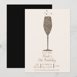 Invitación Fiesta de Cumpleaños Glamuroso Champán Burbujas Do