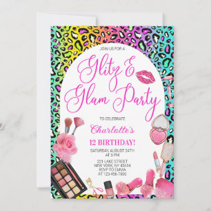 Invitación Fiesta de Cumpleaños Glitz y Glam