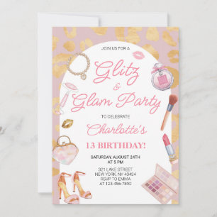 Invitación Fiesta de Cumpleaños Glitz y Glam