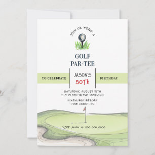 Invitación fiesta de cumpleaños Golf PAR-TEE