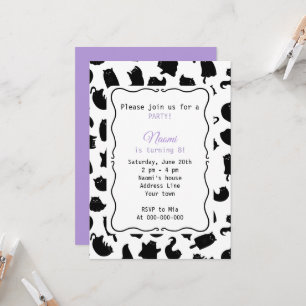Invitación Fiesta de cumpleaños gótica de gato para niños