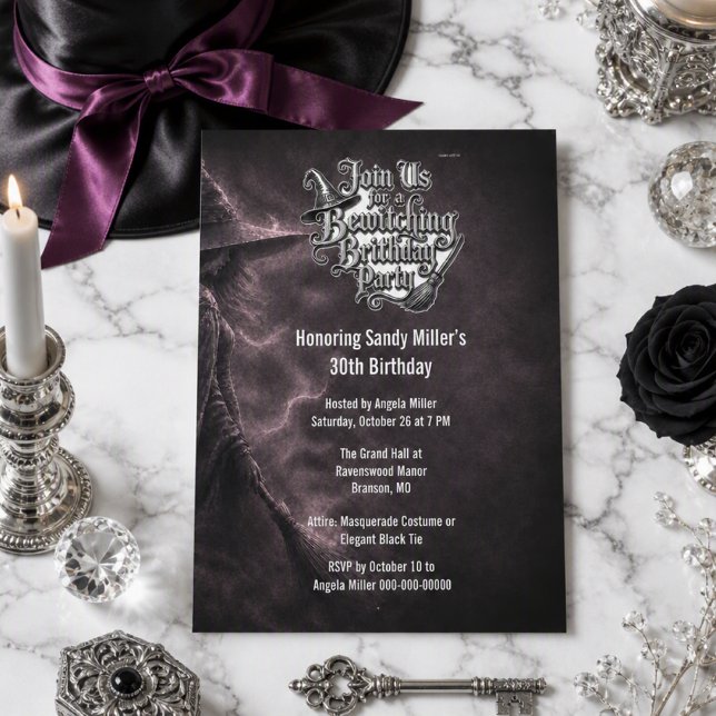 Invitación Fiesta de Cumpleaños Gótica Embrujante de Hallowee (Subido por el creador)