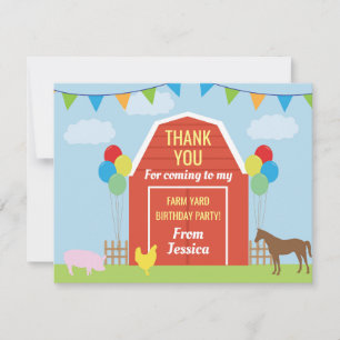 Invitación Fiesta de Cumpleaños Gracias Invitar Granja Barn