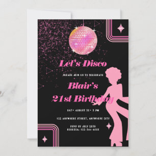 Invitación Fiesta de cumpleaños Groovy del año 60 del retro H