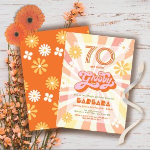 Invitación Fiesta de cumpleaños Groovy del año 60 del retro H