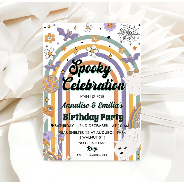Invitación Fiesta de cumpleaños Groovy Rainbow (Subido por el creador)