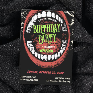Invitación fiesta de cumpleaños grunge