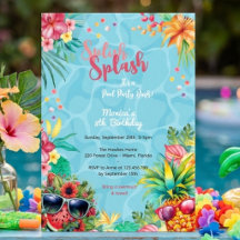 fiesta de cumpleaños hawaiana en la piscina de ver