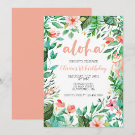 Invitación Fiesta de cumpleaños hawaiana tropical primero