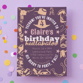 Invitación Fiesta de cumpleaños "Hullabaloo" de niña