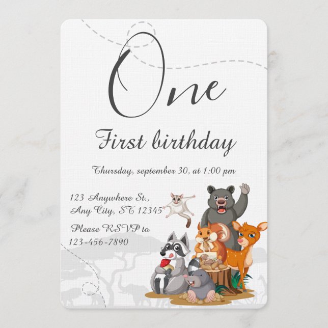 Invitación Fiesta de cumpleaños infantil (Anverso)