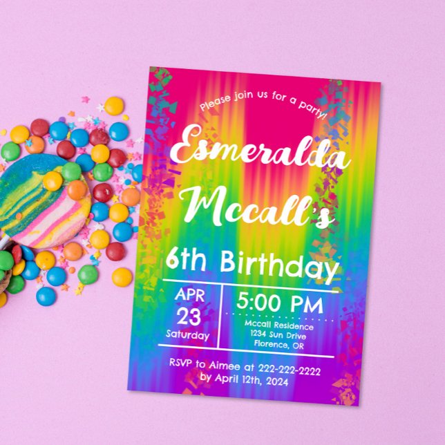 Invitación Fiesta de Cumpleaños Infantil Arcoíris Vibrante co (Subido por el creador)