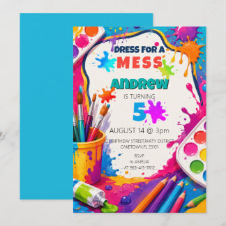 Invitación Fiesta de Cumpleaños Infantil con Salpicaduras de