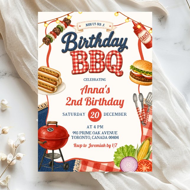 Invitación Fiesta de cumpleaños infantil de barbacoa al aire  (Subido por el creador)