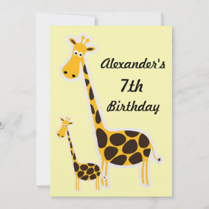Invitación Fiesta de cumpleaños infantil de jirafas lindas 7