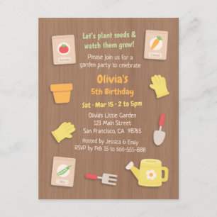 Invitación Fiesta de Cumpleaños Infantil de Plantas y Jardine