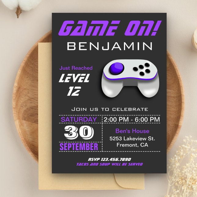 Invitación Fiesta de Cumpleaños Infantil de Videojuegos Moder (Subido por el creador)