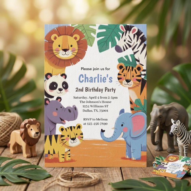 Invitación Fiesta de cumpleaños infantil en la selva de anima (Subido por el creador)