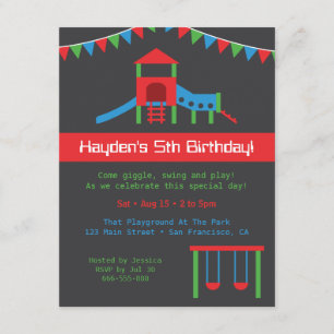 Invitación Fiesta de Cumpleaños Infantil Parque de Diversione