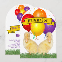 Fiesta de Cumpleaños Infantil Patitos Globos
