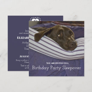 Invitación Fiesta de Cumpleaños Infantil Perro Dormilón Pijam