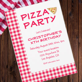 Invitación Fiesta de Cumpleaños Infantil Pizza
