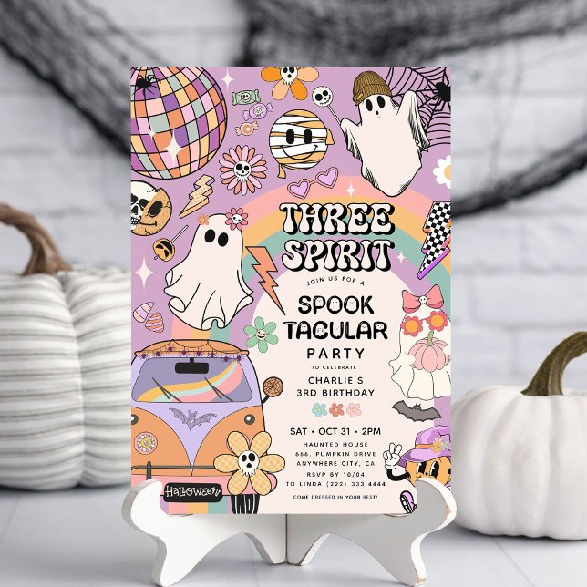 Invitación Fiesta de cumpleaños infantil retro de Halloween 3 (Subido por el creador)