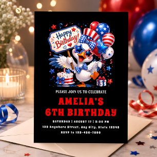 Invitación Fiesta de cumpleaños infantil Rojo Blanco Azul
