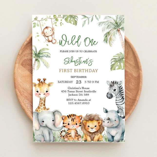 Invitación Fiesta de cumpleaños infantil Safari de animales d (Subido por el creador)