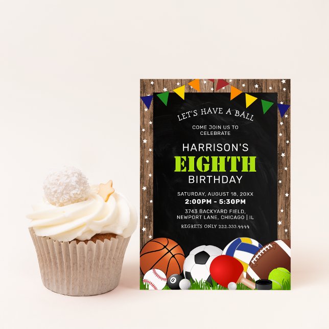 Invitación Fiesta de cumpleaños infantil temática de deportes (Subido por el creador)