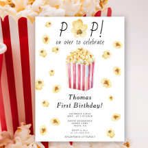 Fiesta de cumpleaños infantil Watercolor Pop on ov