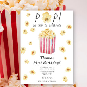 Invitación Fiesta de cumpleaños infantil Watercolor Pop on ov
