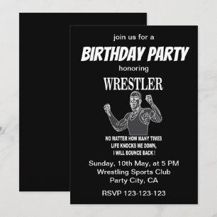 Invitación Fiesta de Cumpleaños Inspiradora de Lucha Libre