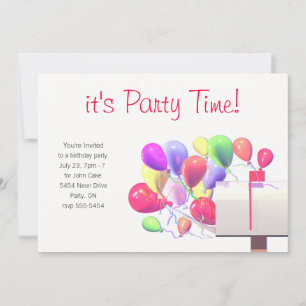Invitación Fiesta de cumpleaños Invitar correo globo