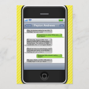 Invitación Fiesta de cumpleaños iParty del teléfono elegante