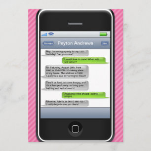 Invitación Fiesta de cumpleaños iParty del teléfono elegante