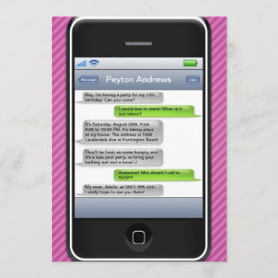 Invitación Fiesta de cumpleaños iParty del teléfono elegante
