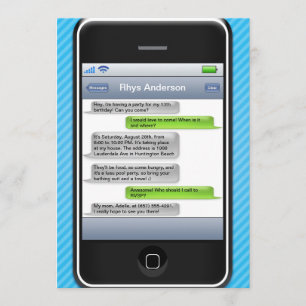 Invitación Fiesta de cumpleaños iParty del teléfono elegante