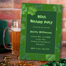 Fiesta de Cumpleaños Irlandesa Adultos Suerte Tréb