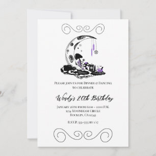 Invitación Fiesta de Cumpleaños Jardín Luna Cristal Hongo Mág