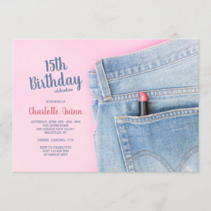 Invitación Fiesta de Cumpleaños Jeans Forever
