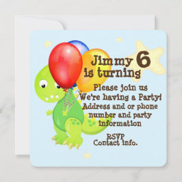 Invitación Fiesta de Cumpleaños Jungla de Dinosaurios