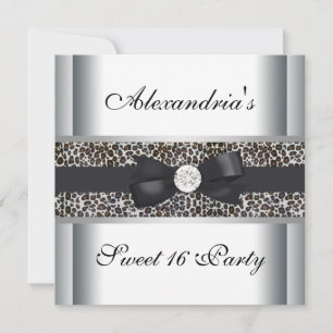 Invitación Fiesta de cumpleaños Leopard Sweet 16