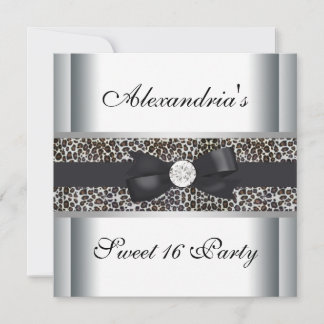 Invitación Fiesta de cumpleaños Leopard Sweet 16