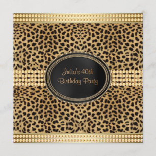 Invitación Fiesta de Cumpleaños Leopardo Dorado