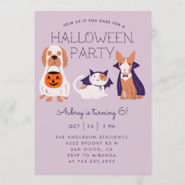 Invitación Fiesta de cumpleaños linda de Halloween de los