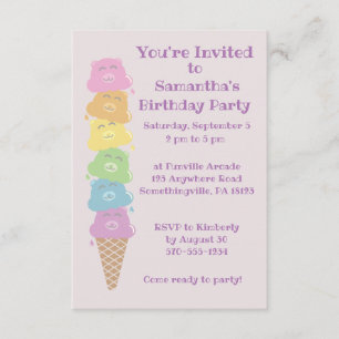 Invitación Fiesta de cumpleaños linda de los chicas del cono