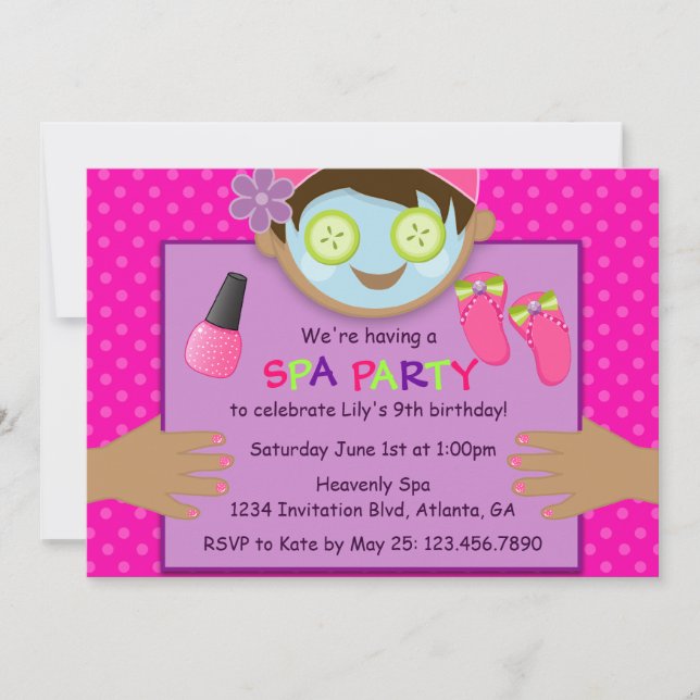Invitación Fiesta de cumpleaños linda del balneario (Anverso)